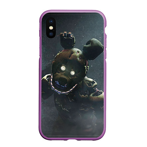 Чехол iPhone XS Max матовый Спрингтрап / 3D-Фиолетовый – фото 1