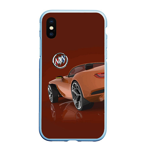 Чехол iPhone XS Max матовый Buick wild cat - concept / 3D-Голубой – фото 1