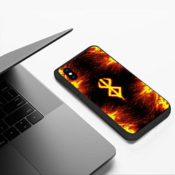 Чехол iPhone XS Max матовый Берсерк расплавленный, цвет: 3D-черный — фото 2