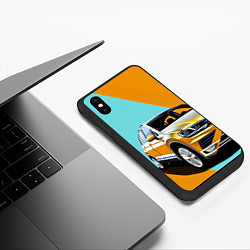 Чехол iPhone XS Max матовый Фольксваген тигуан оранжевый, цвет: 3D-черный — фото 2