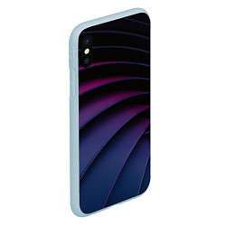 Чехол iPhone XS Max матовый Спиральные тёмные пластины, цвет: 3D-голубой — фото 2