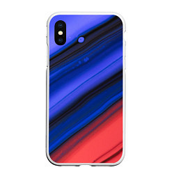 Чехол iPhone XS Max матовый Синий и красный песок