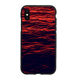 Чехол iPhone XS Max матовый Sunset Wave, цвет: 3D-черный
