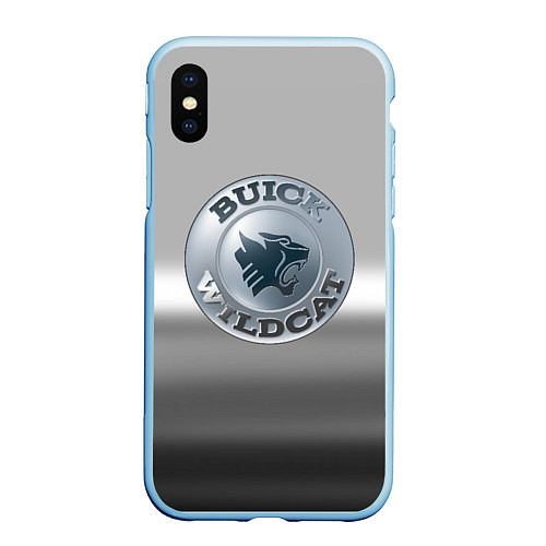 Чехол iPhone XS Max матовый Buick Wildcat - emblem / 3D-Голубой – фото 1
