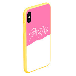 Чехол iPhone XS Max матовый Stray Kids pink and white, цвет: 3D-желтый — фото 2