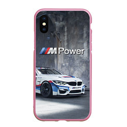Чехол iPhone XS Max матовый BMW M4 GT4 - racing team - motorsport, цвет: 3D-розовый