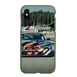 Чехол iPhone XS Max матовый BMW M Power - Motorsport - Racing team, цвет: 3D-темно-зеленый