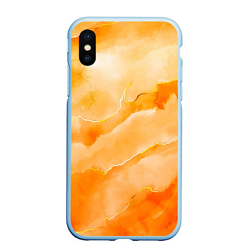 Чехол iPhone XS Max матовый Оранжевое настроение / 3D-Голубой – фото 1