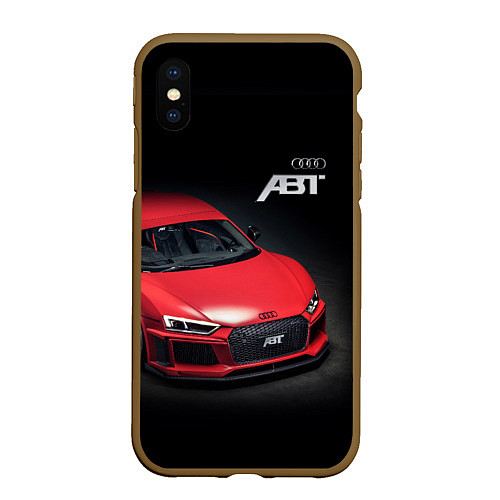 Чехол iPhone XS Max матовый Audi quattro ABT autotuning / 3D-Коричневый – фото 1