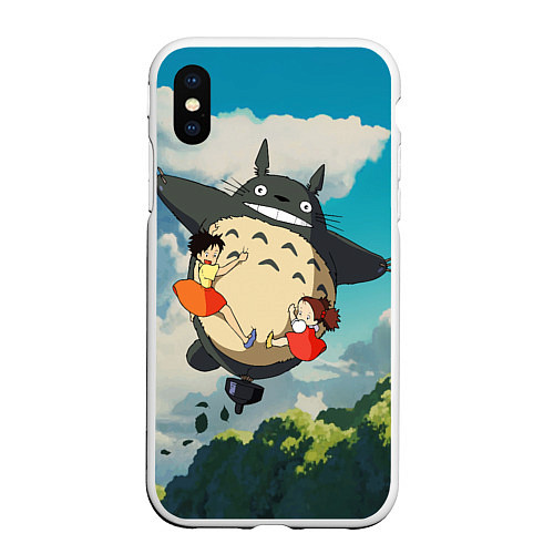 Чехол iPhone XS Max матовый Flight Totoro / 3D-Белый – фото 1