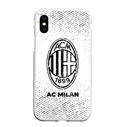 Чехол iPhone XS Max матовый AC Milan с потертостями на светлом фоне