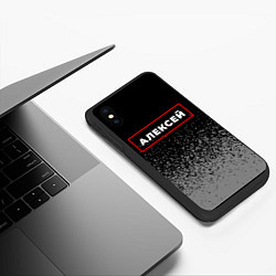Чехол iPhone XS Max матовый Алексей - в красной рамке на темном, цвет: 3D-черный — фото 2