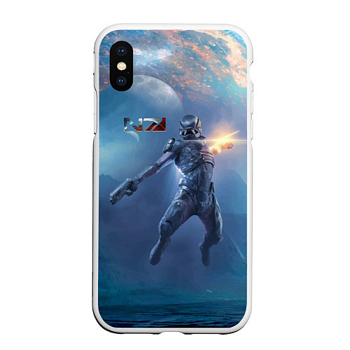 Чехол iPhone XS Max матовый Mass Effect Andromeda - Character / 3D-Белый – фото 1