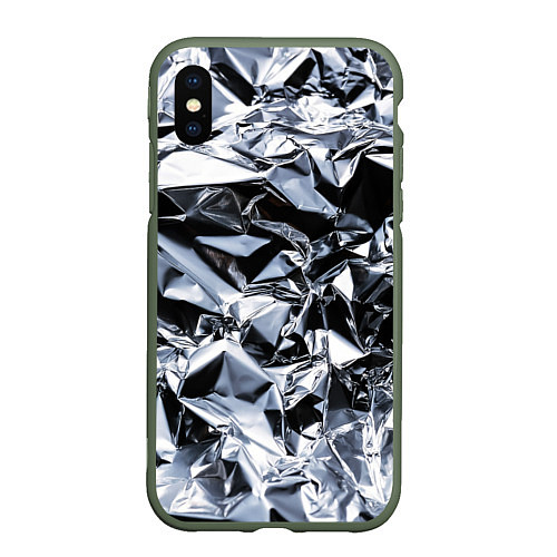 Чехол iPhone XS Max матовый Aesthetic visual art silver / 3D-Темно-зеленый – фото 1