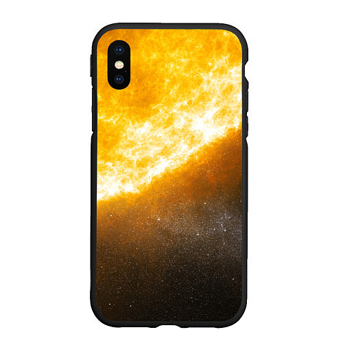 Чехол iPhone XS Max матовый Солнце в космосе / 3D-Черный – фото 1