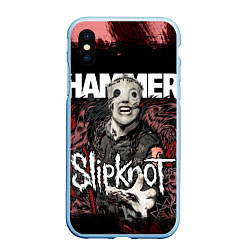 Чехол iPhone XS Max матовый Slipknot Hammer, цвет: 3D-голубой