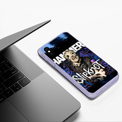 Чехол iPhone XS Max матовый Slipknot hammer blue, цвет: 3D-светло-сиреневый — фото 2