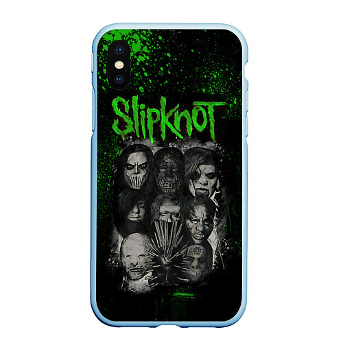 Чехол iPhone XS Max матовый Slipknot / 3D-Голубой – фото 1