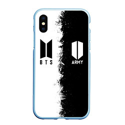 Чехол iPhone XS Max матовый BTS - Двойной цвет, цвет: 3D-голубой