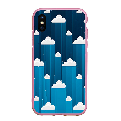 Чехол iPhone XS Max матовый Night clouds / 3D-Розовый – фото 1