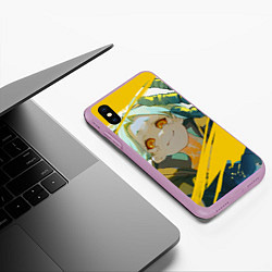 Чехол iPhone XS Max матовый Киберпанк: Бегущие по краю Ребекка, цвет: 3D-сиреневый — фото 2