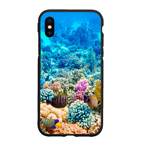 Чехол iPhone XS Max матовый Дно морское / 3D-Черный – фото 1