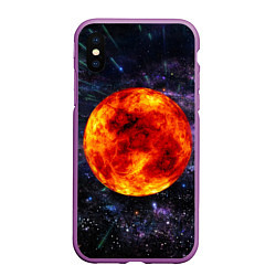 Чехол iPhone XS Max матовый Солнце, цвет: 3D-фиолетовый