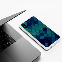 Чехол iPhone XS Max матовый Морозная плитка, цвет: 3D-белый — фото 2