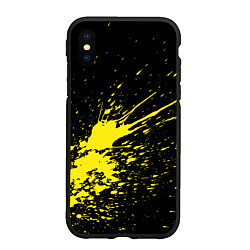 Чехол iPhone XS Max матовый Желтые брызги, цвет: 3D-черный