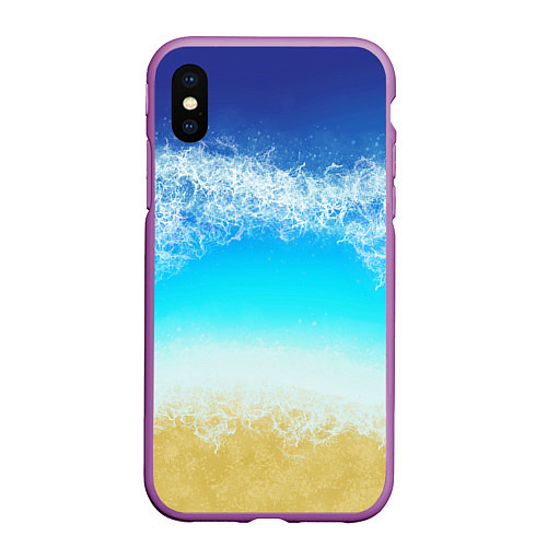 Чехол iPhone XS Max матовый Sea lagoon / 3D-Фиолетовый – фото 1