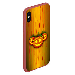 Чехол iPhone XS Max матовый Тыквы-Хэллоуин, цвет: 3D-красный — фото 2