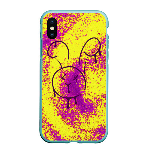 Чехол iPhone XS Max матовый RIP Bunny / 3D-Мятный – фото 1