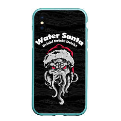 Чехол iPhone XS Max матовый Water Santa, цвет: 3D-мятный