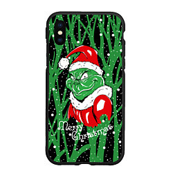 Чехол iPhone XS Max матовый Santa Claus, Grinch - Christmas thief, цвет: 3D-черный