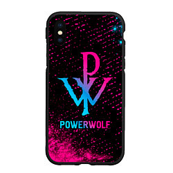 Чехол iPhone XS Max матовый Powerwolf - neon gradient