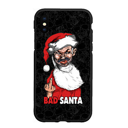 Чехол iPhone XS Max матовый Fuck you, bad Santa, цвет: 3D-черный