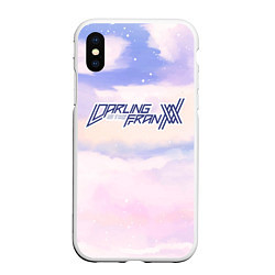 Чехол iPhone XS Max матовый Darling in the FranXX sky clouds, цвет: 3D-белый