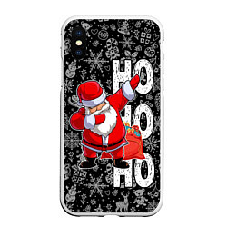 Чехол iPhone XS Max матовый Santa Claus, dabbing, through the snow