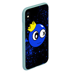 Чехол iPhone XS Max матовый Радужные друзья - Синий в короне, цвет: 3D-мятный — фото 2