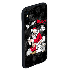 Чехол iPhone XS Max матовый Santa Claus on the toilet, believe in me, цвет: 3D-черный — фото 2