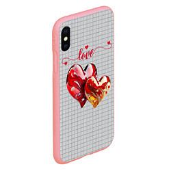 Чехол iPhone XS Max матовый Love - сердечки, цвет: 3D-баблгам — фото 2