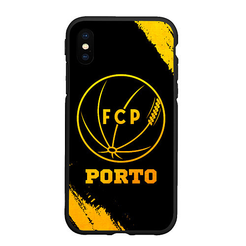 Чехол iPhone XS Max матовый Porto - gold gradient / 3D-Черный – фото 1