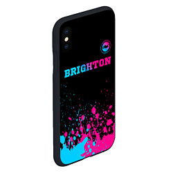 Чехол iPhone XS Max матовый Brighton - neon gradient: символ сверху, цвет: 3D-черный — фото 2