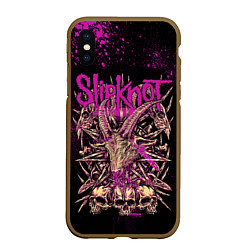 Чехол iPhone XS Max матовый Slipknot pink, цвет: 3D-коричневый