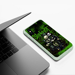 Чехол iPhone XS Max матовый Slipknot green art, цвет: 3D-салатовый — фото 2