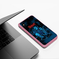 Чехол iPhone XS Max матовый Slipknot blue, цвет: 3D-малиновый — фото 2