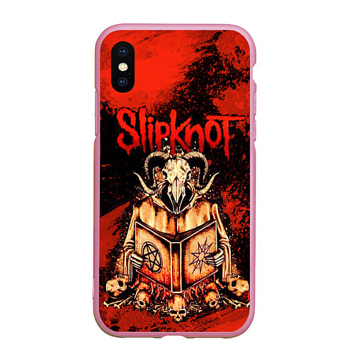 Чехол iPhone XS Max матовый Slipknot - баран / 3D-Розовый – фото 1