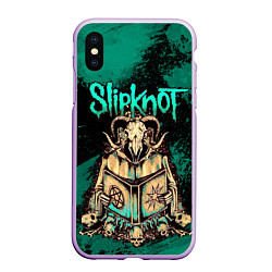 Чехол iPhone XS Max матовый Slipknot баран, цвет: 3D-сиреневый