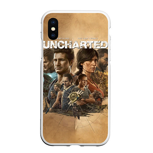 Чехол iPhone XS Max матовый Uncharted: Legacy of Thieves Collection / 3D-Белый – фото 1