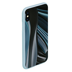 Чехол iPhone XS Max матовый Волнообразные синие пластины во тьме, цвет: 3D-голубой — фото 2